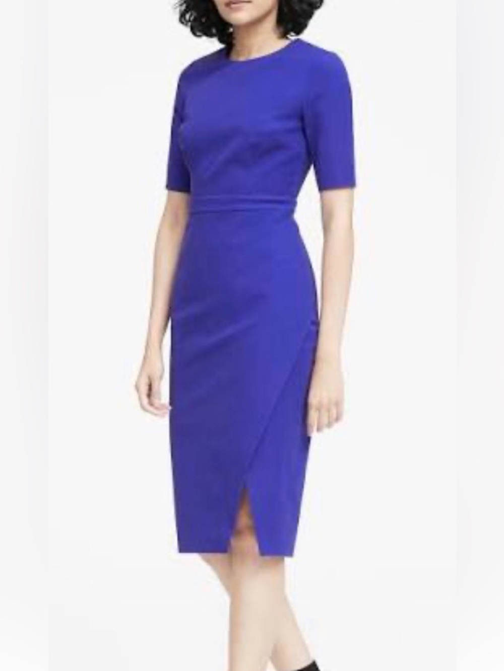 Banana Republic Bi-Stretch Cotton Midi Sheath Dress Size 8
